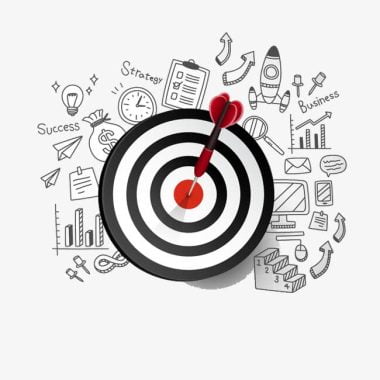 Image of a dart board and a red arrow