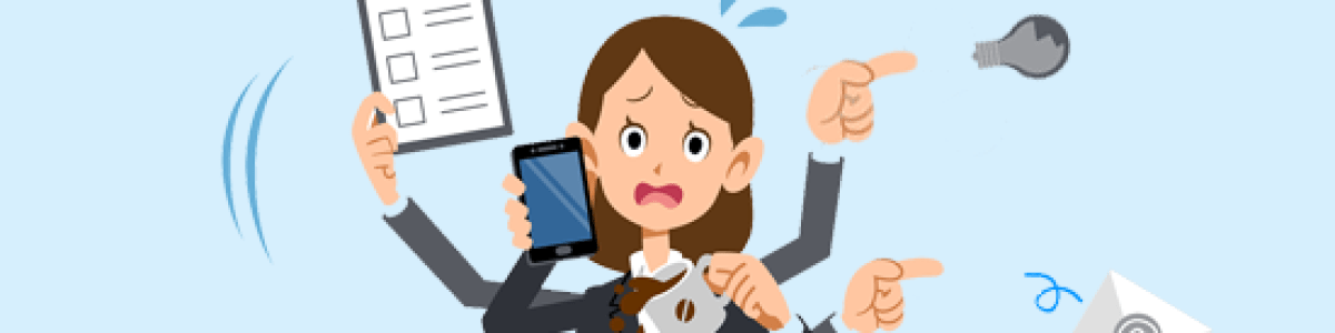 Woman juggling workload