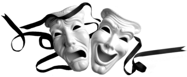 masks of happy and sad faces