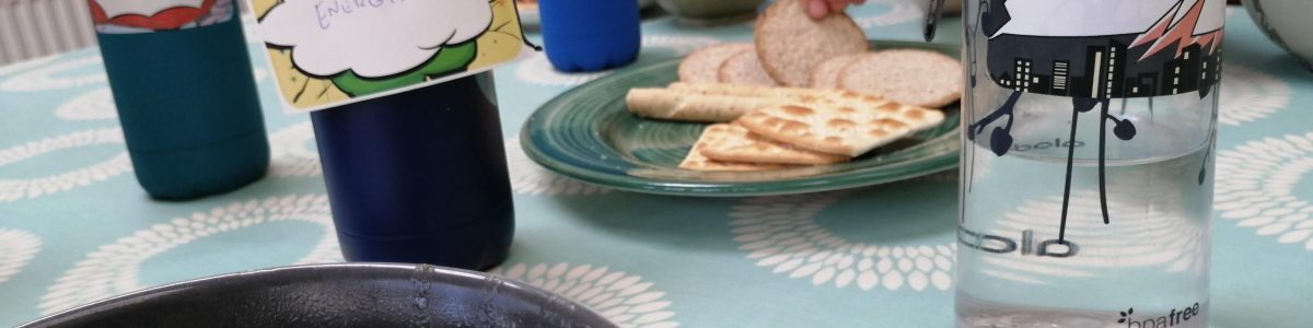 Lunch time of soup and bread