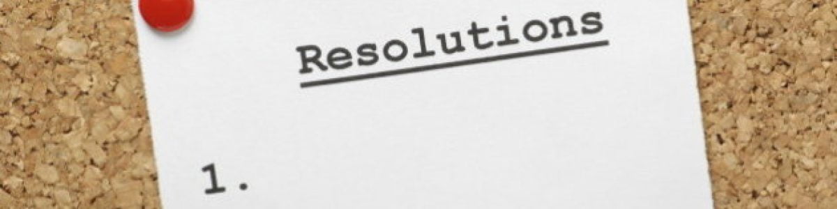 Card with title of resolutions written on it