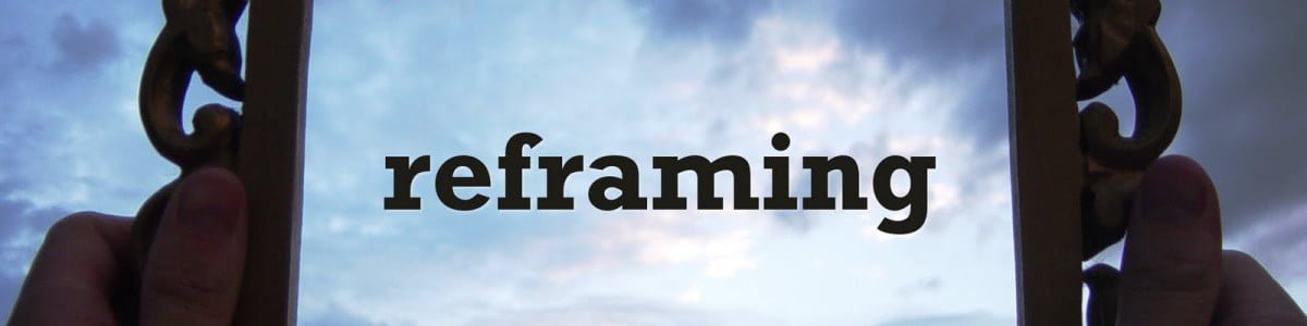 Picture frame with the word reframe in it